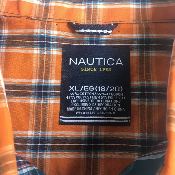 Nautica Men's XL Button Down Shirt Teal Plaid - Picture 3 of 5